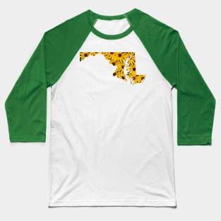 Maryland: Black-Eyed Susans (Green) Baseball T-Shirt